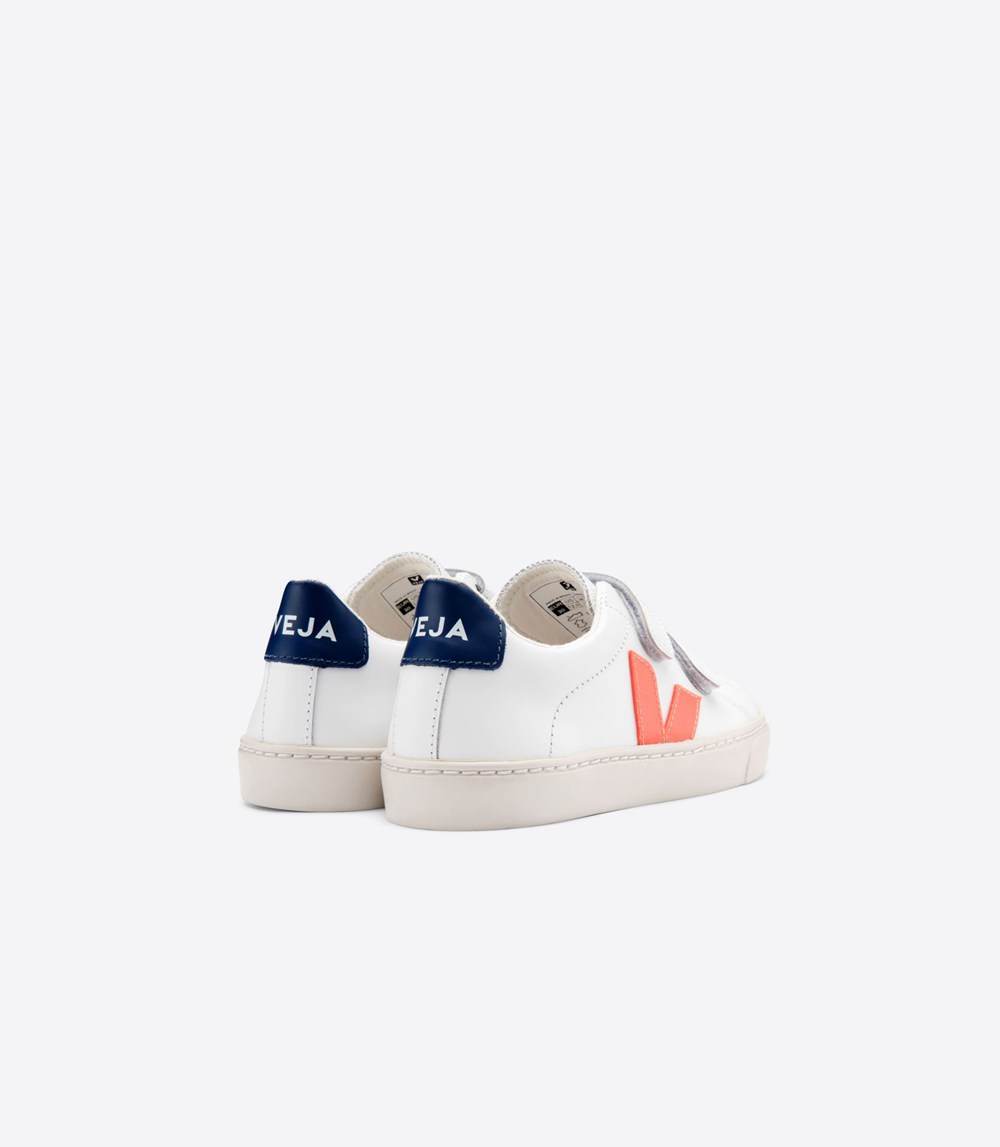 Veja Trainers Kids White - Esplar Velcro Leather - EWYI-61982